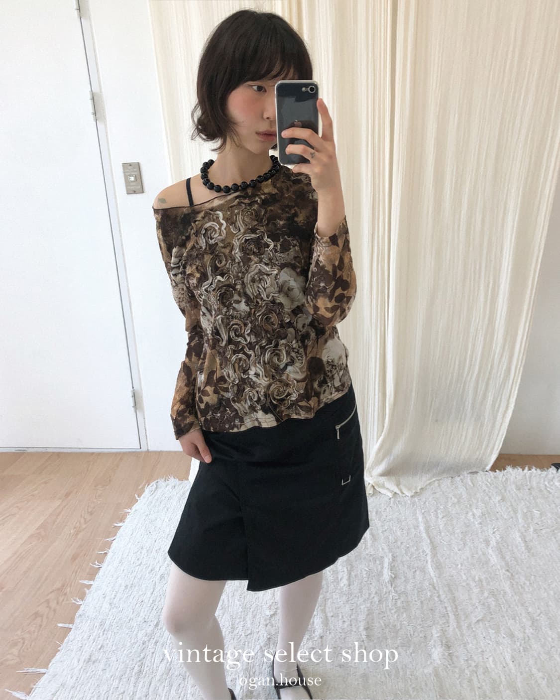 vintage zip detail midi skirt 상품이미지4
