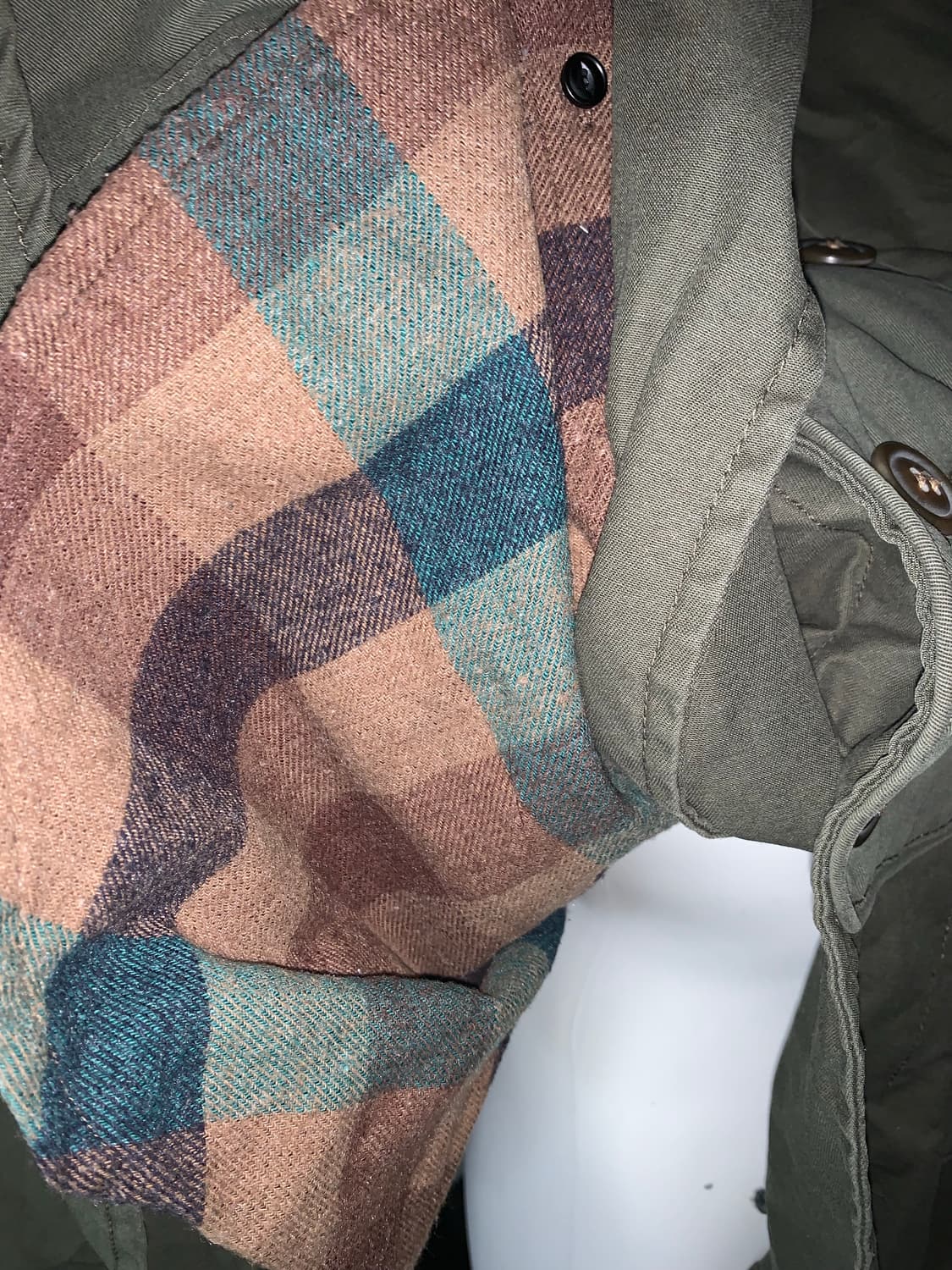 y2k 그런지 카키 야상 후드 케이프 상품이미지4