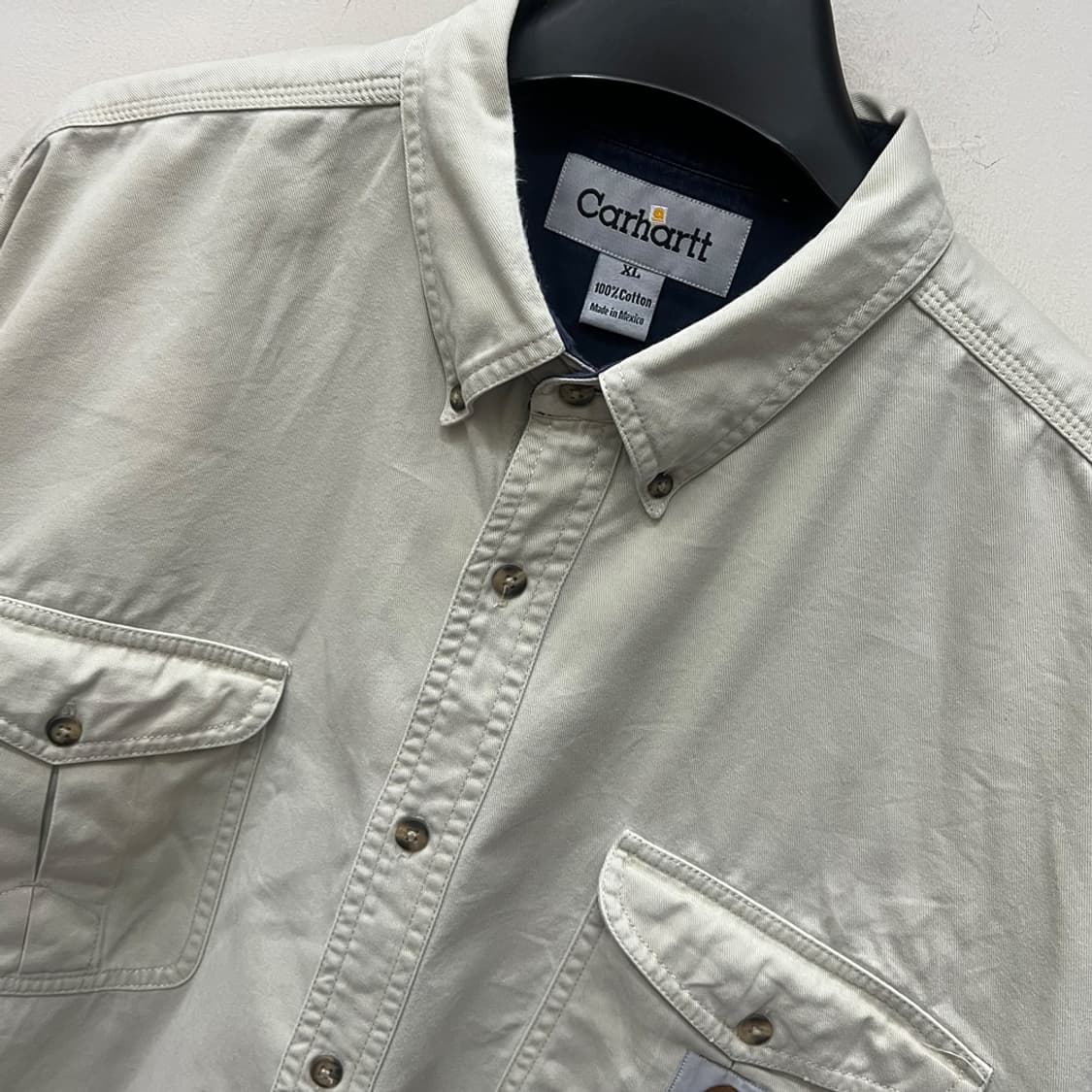 칼하트 리메이크 투포켓 아이보리 긴팔 셔츠 남방 XL 상품이미지3