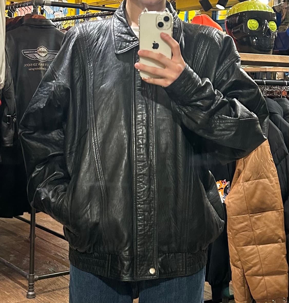 [HI] VTG 블랙 가죽 자켓 상품이미지2