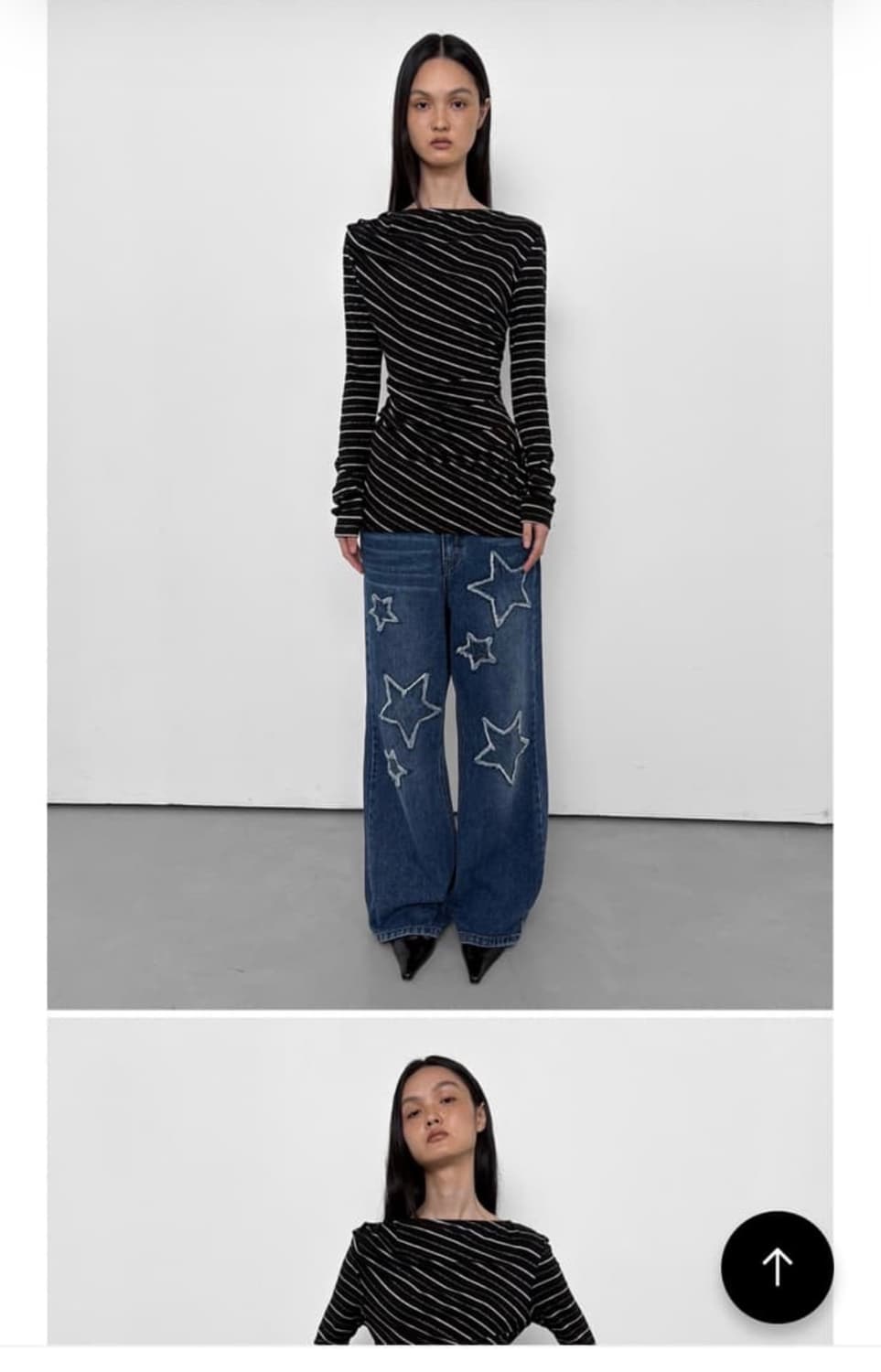 Polysooem STRIPE RUCHED LONG JERSEY  상품이미지2