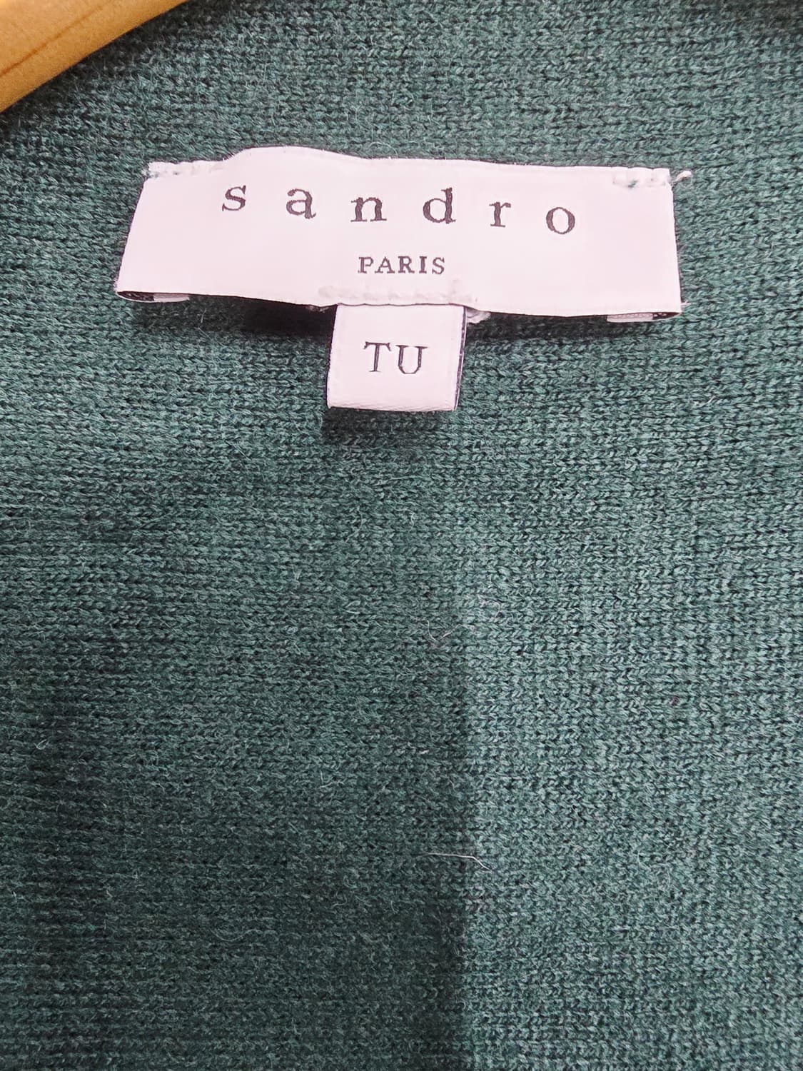 산드로 케이프 그린색상 니트 숄 가디건 프린지 장식 상품이미지8