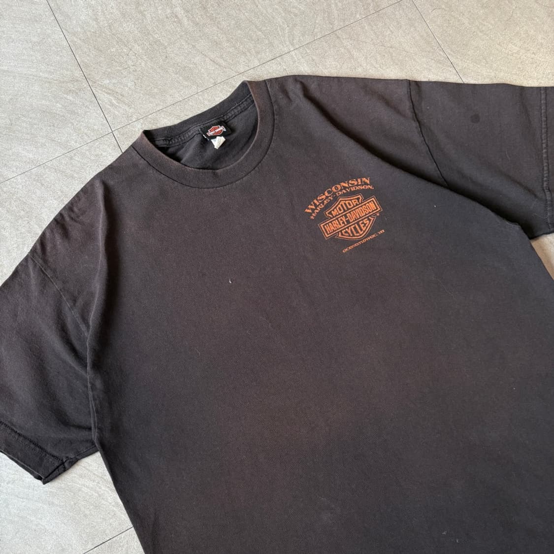 할리데이비슨 정품 썬페이딩 블랙 반팔 티셔츠 상품이미지2