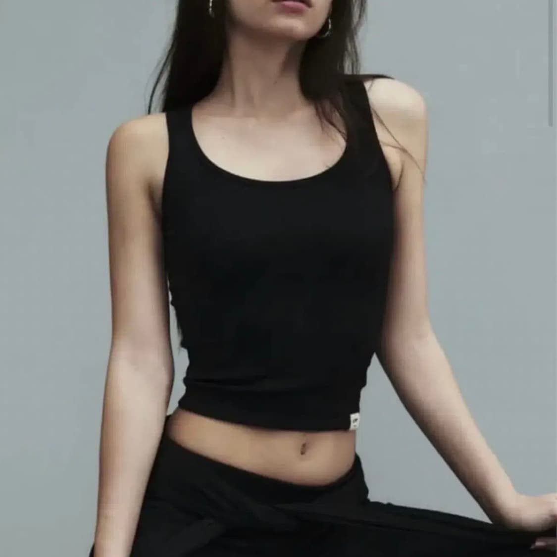 (S) 글로니 나시 G classic rib tank 블랙 상품이미지1