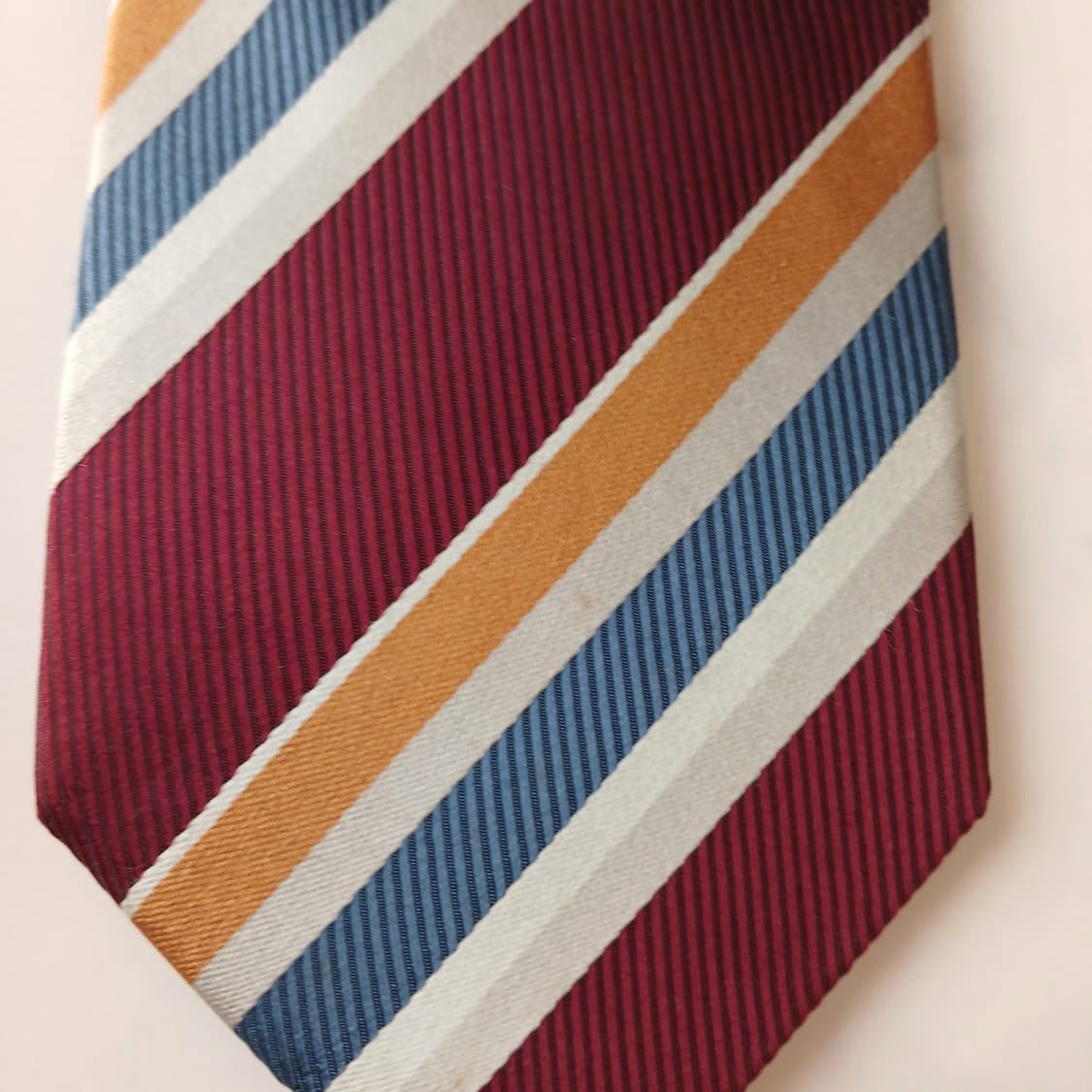 아쿠아스큐텀 실크 브라운 스트라이프 넥타이 9.2cm A등급 A19301 상품이미지8