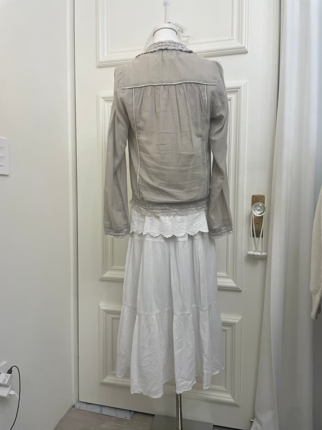 khakigray lace shirring fairy jacket 상품이미지4