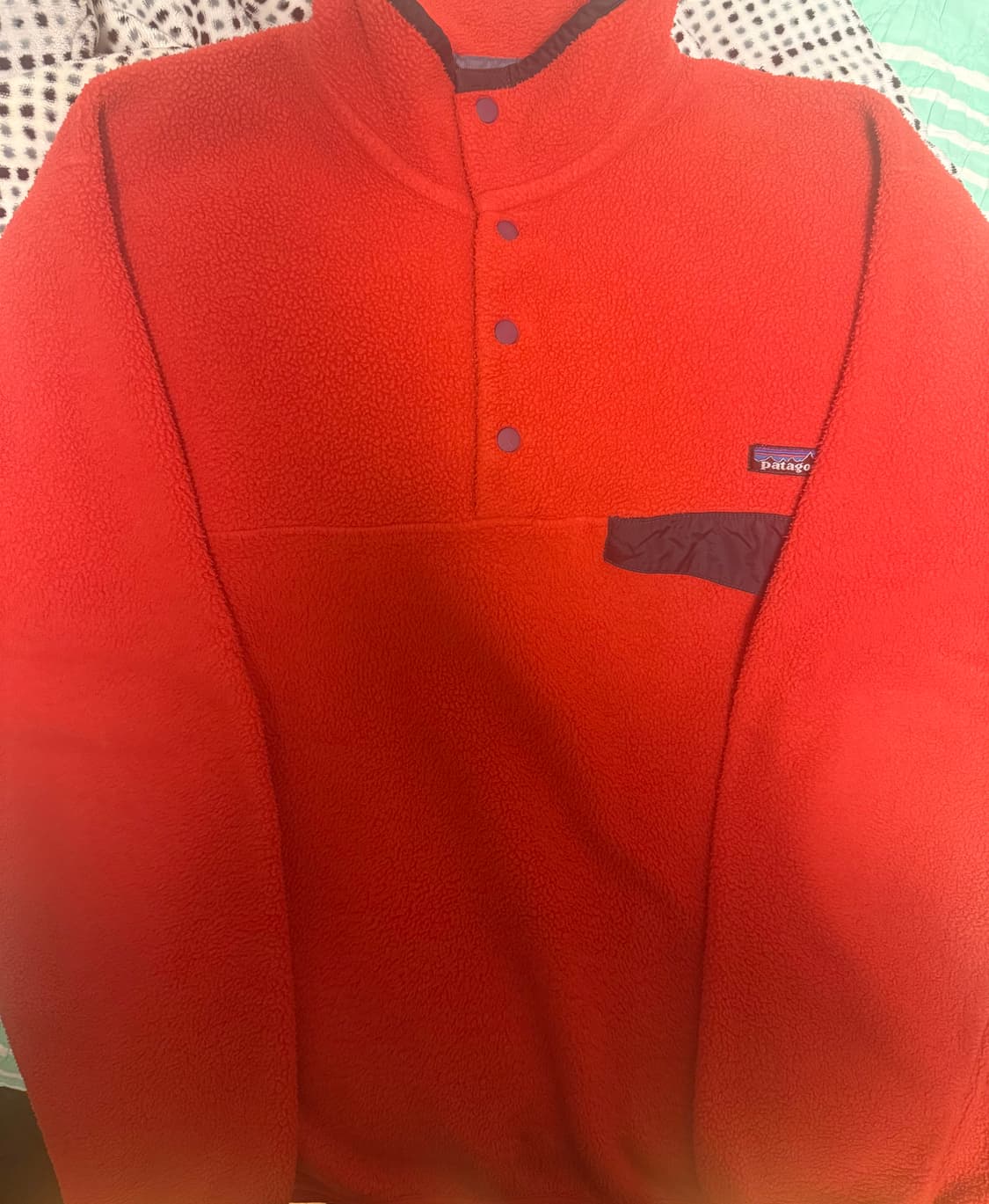 M 미듐) 파타고니아 신칠라 레드 오렌지 색상 플리스 상품이미지1