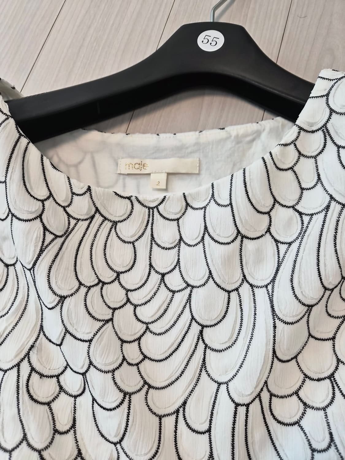 [정품] 마쥬(maje) 자수 레이어드 민소매 원피스 (2사이즈/55~ 상품이미지6