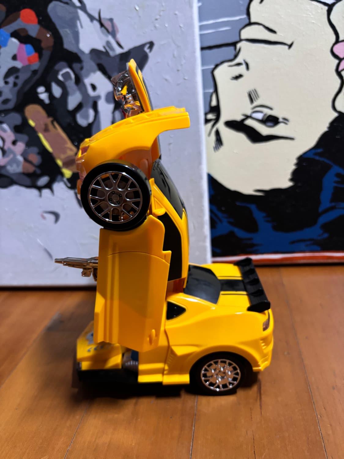 옐로우) 움직이는 로봇 자동차 인테리어 소품 장난감 상품이미지5