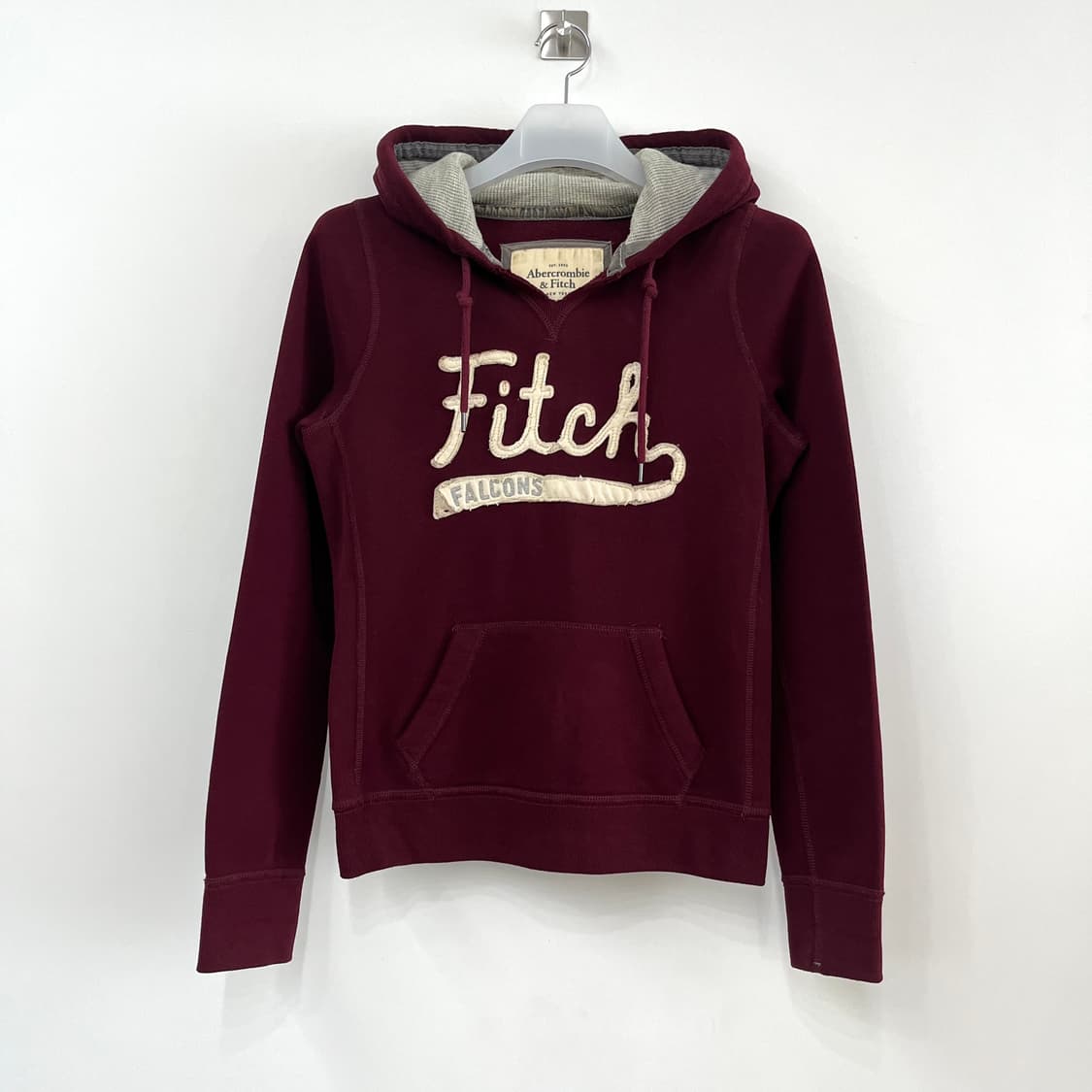 아베크롬비 자수로고 버건디 후드티 상품이미지2