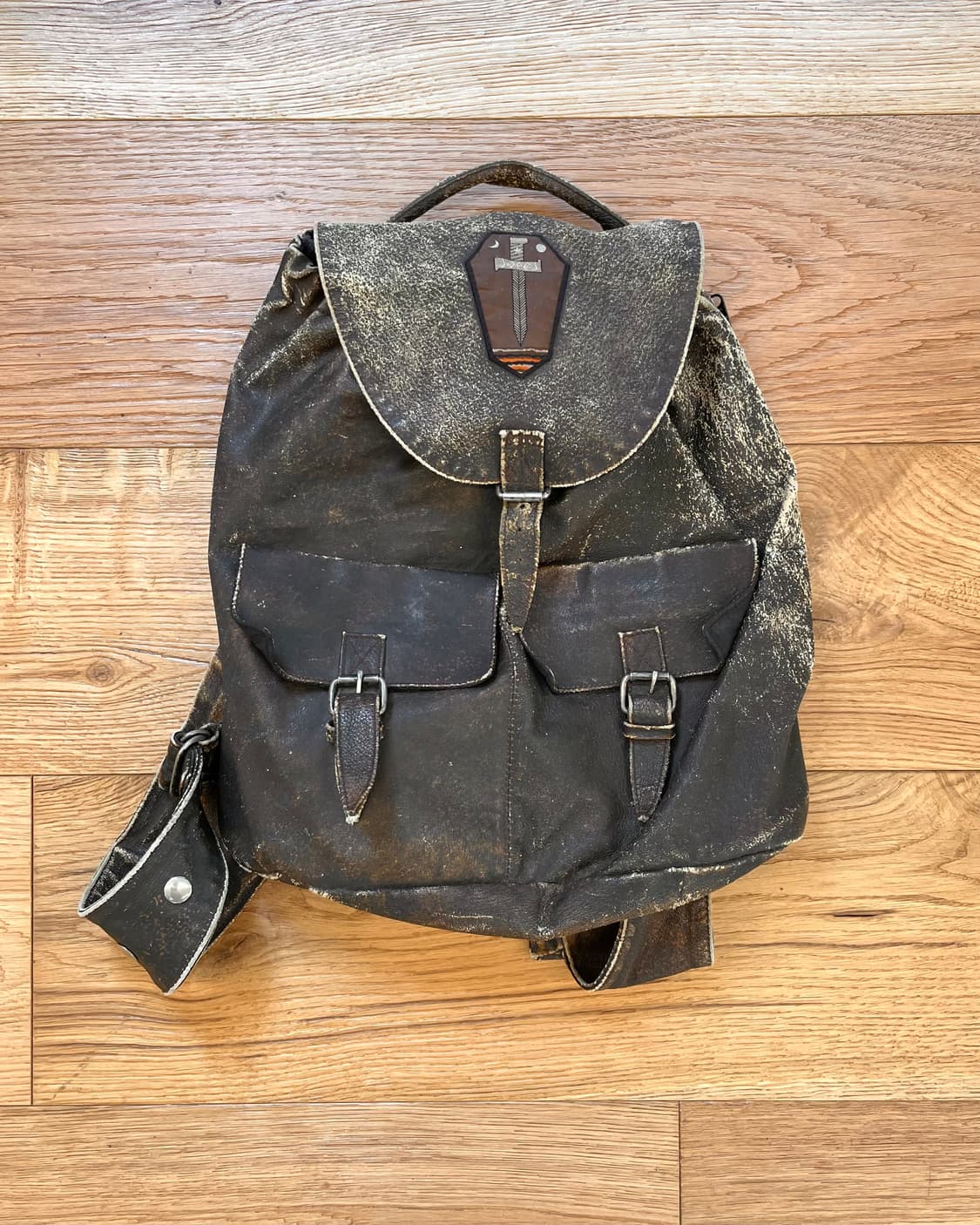 빈티지 레더 백팩 상품이미지1