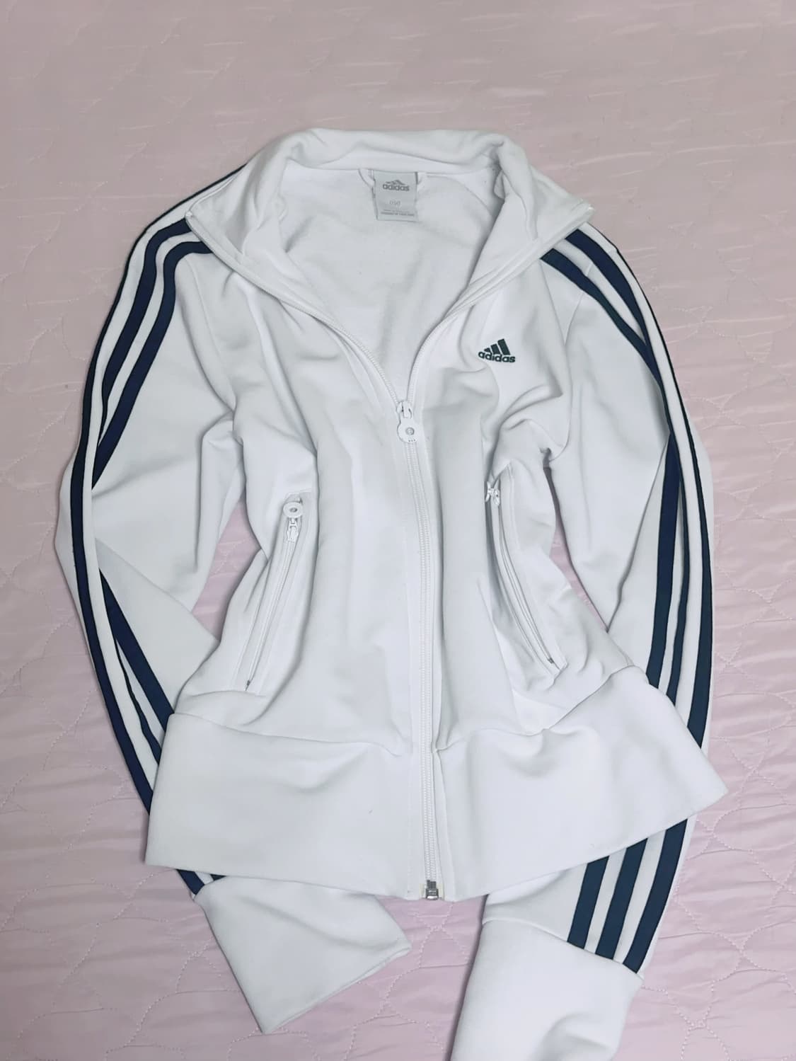 아디다스 딱붙핏 여성용 흰검 코튼 져지 상품이미지2