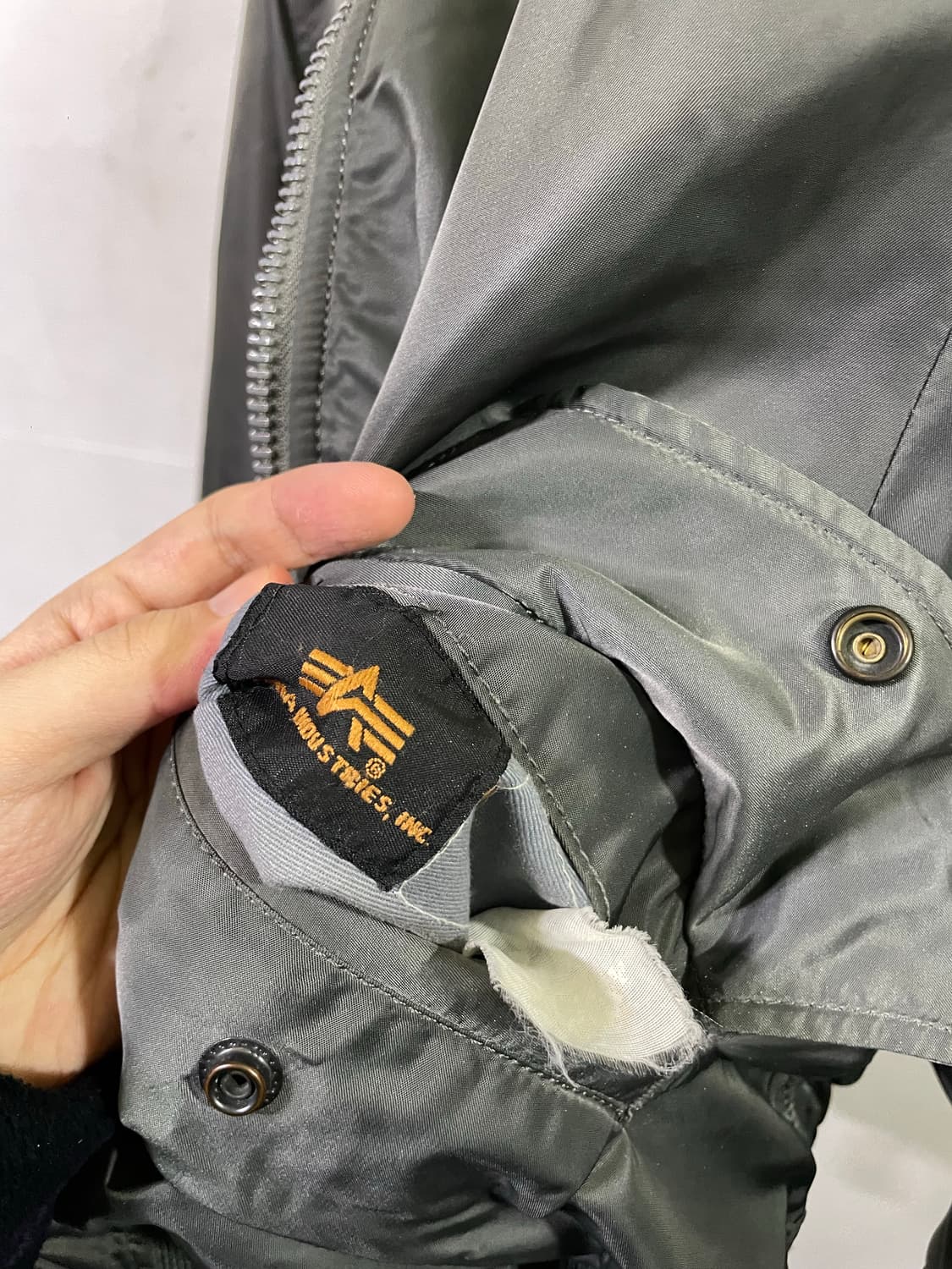 알파인더스트리 MA-1 블루종 봄버 자켓 빈티지그레이 희귀색상 상품이미지7