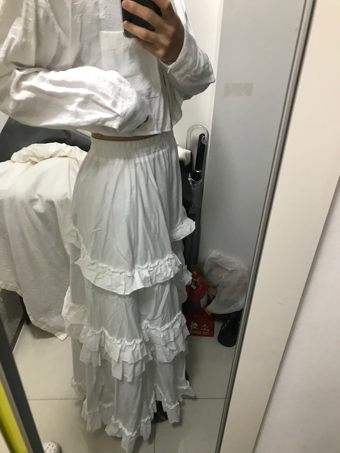 빈티지 프릴 롱 스커트 상품이미지1