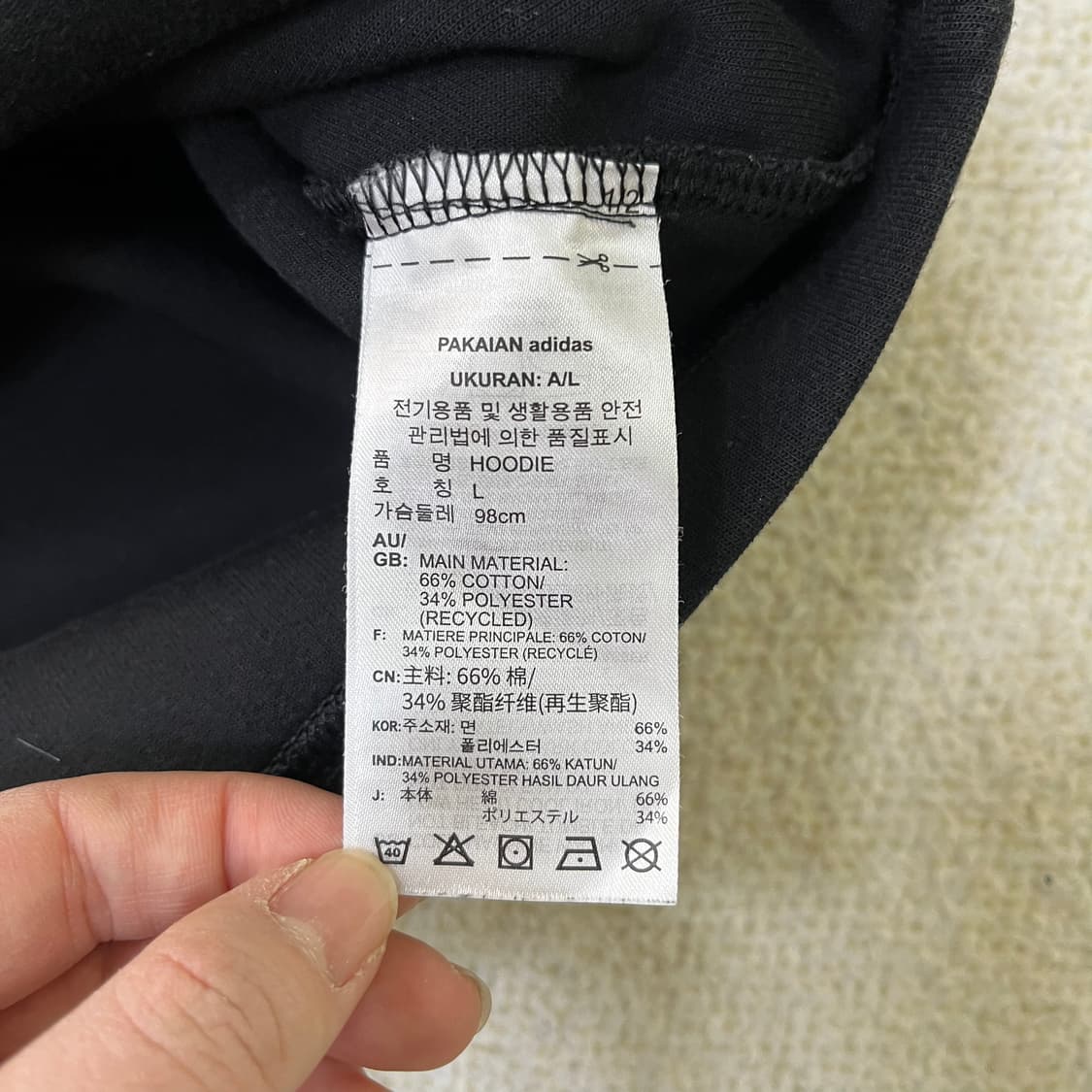 L 아디다스 여성 크롭 후드티 0324M 상품이미지3