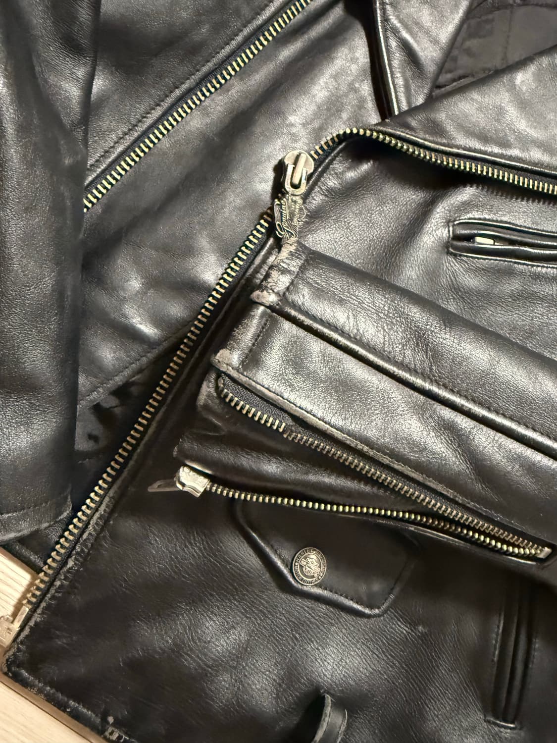 할리데이비슨 블랙 가죽 라이더 자켓 상품이미지5