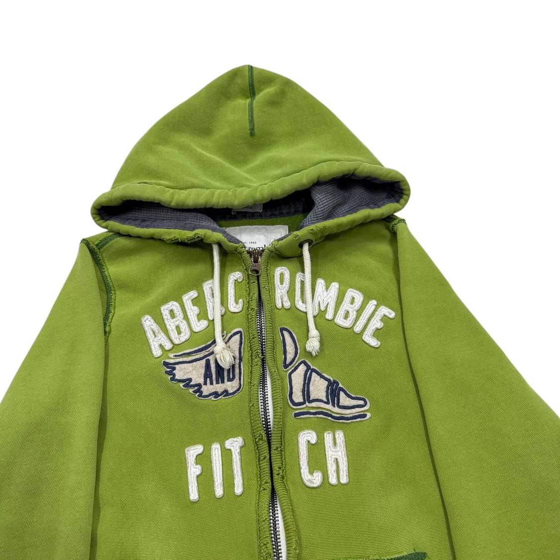 아베크롬비 빈티지 양홍원 그린 데미지 Y2K 후드집업 자켓 M 상품이미지2