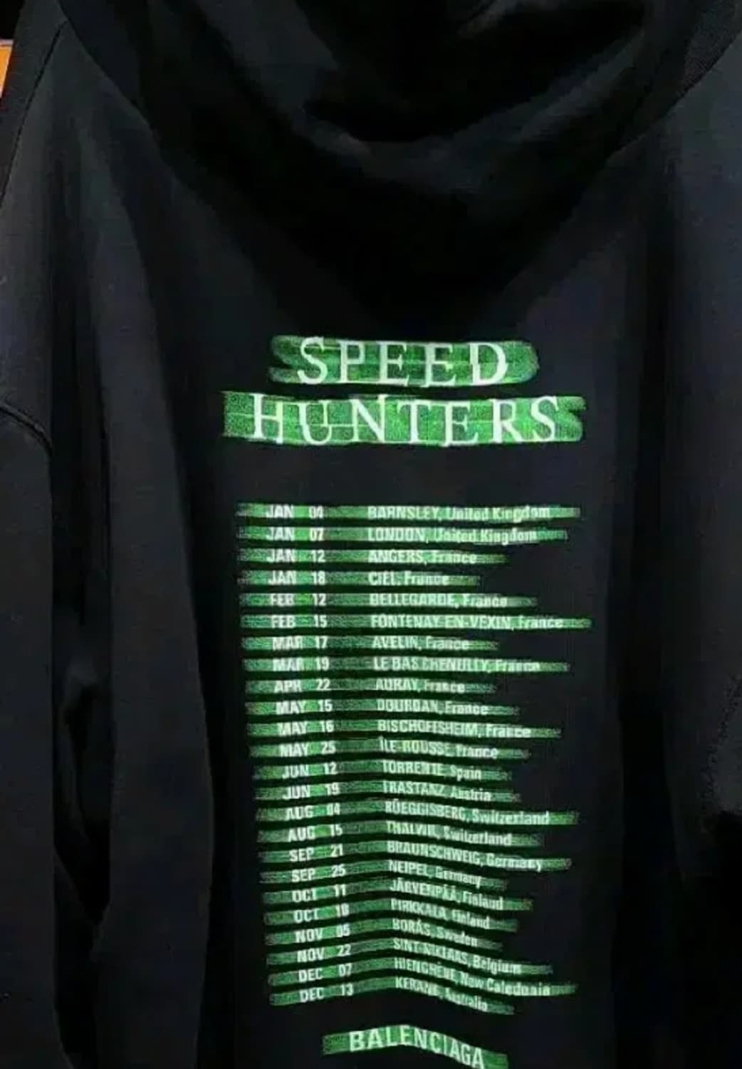 새상품 정품 발렌시아가 스피드헌터 오버핏 후드 블랙 네온 M 두툼함 상품이미지2