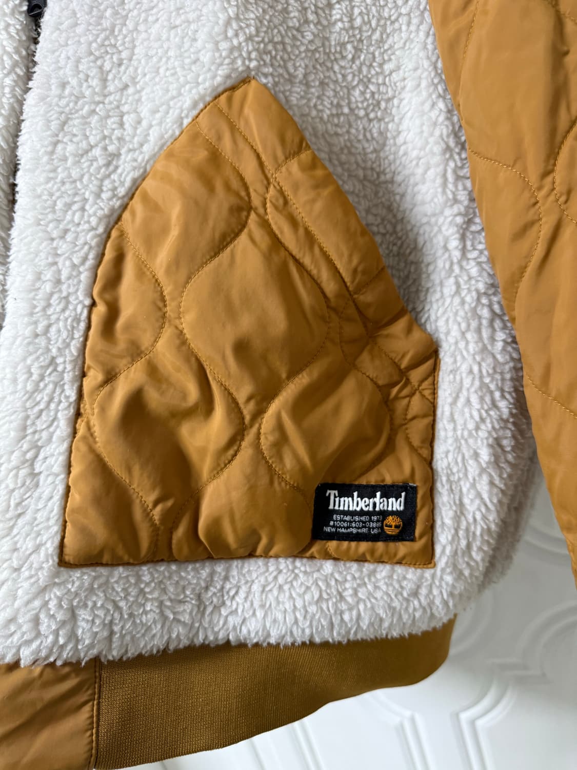 L사이즈 팀버랜드 리버시블 퀄팅 봄버 자켓 브라운 상품이미지6