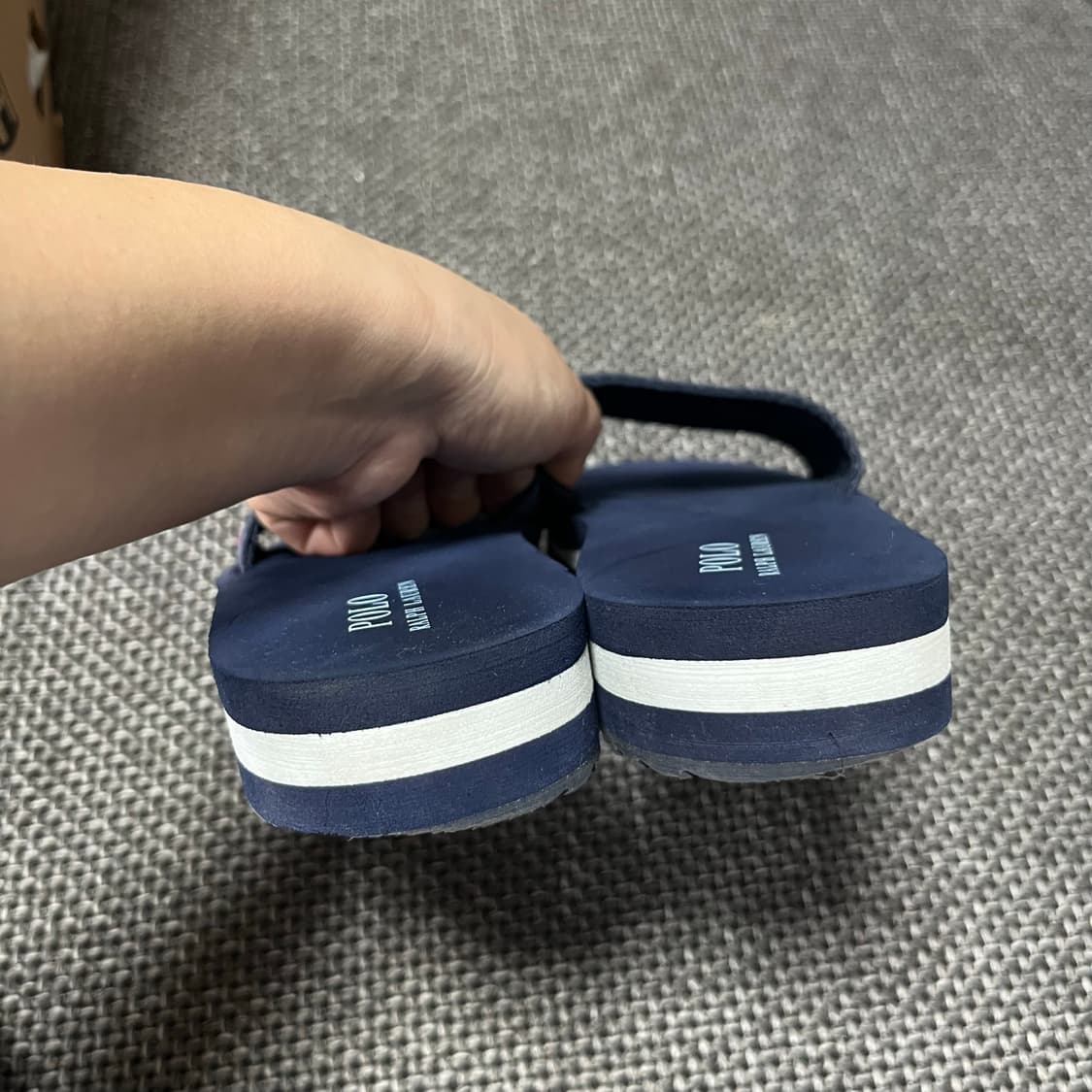 폴로 랄프로렌 슬리퍼 네이비 레드 uk4 상품이미지3