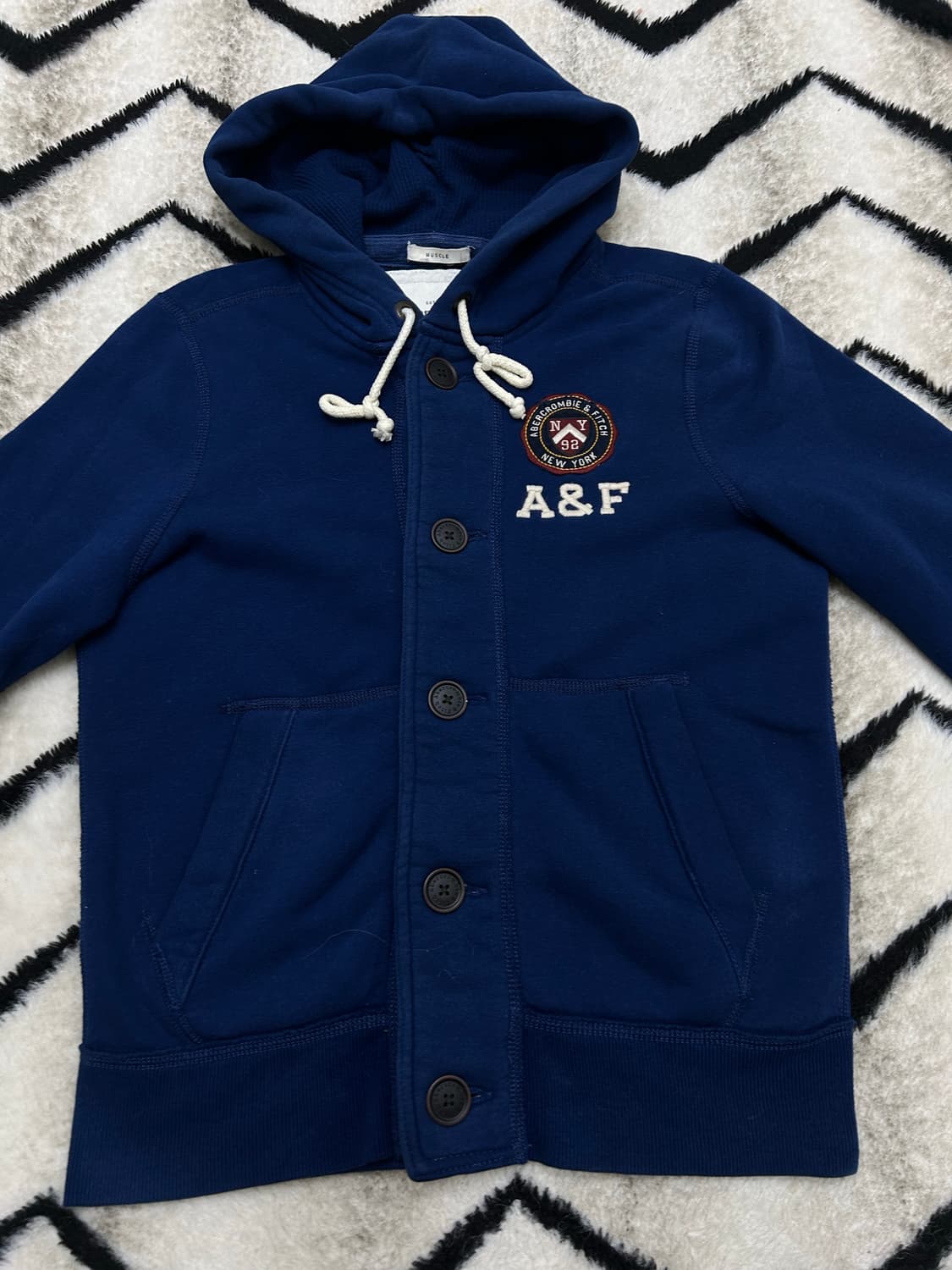[S]아베크롬비 후드집업 자켓/블루네이비/기모 상품이미지3