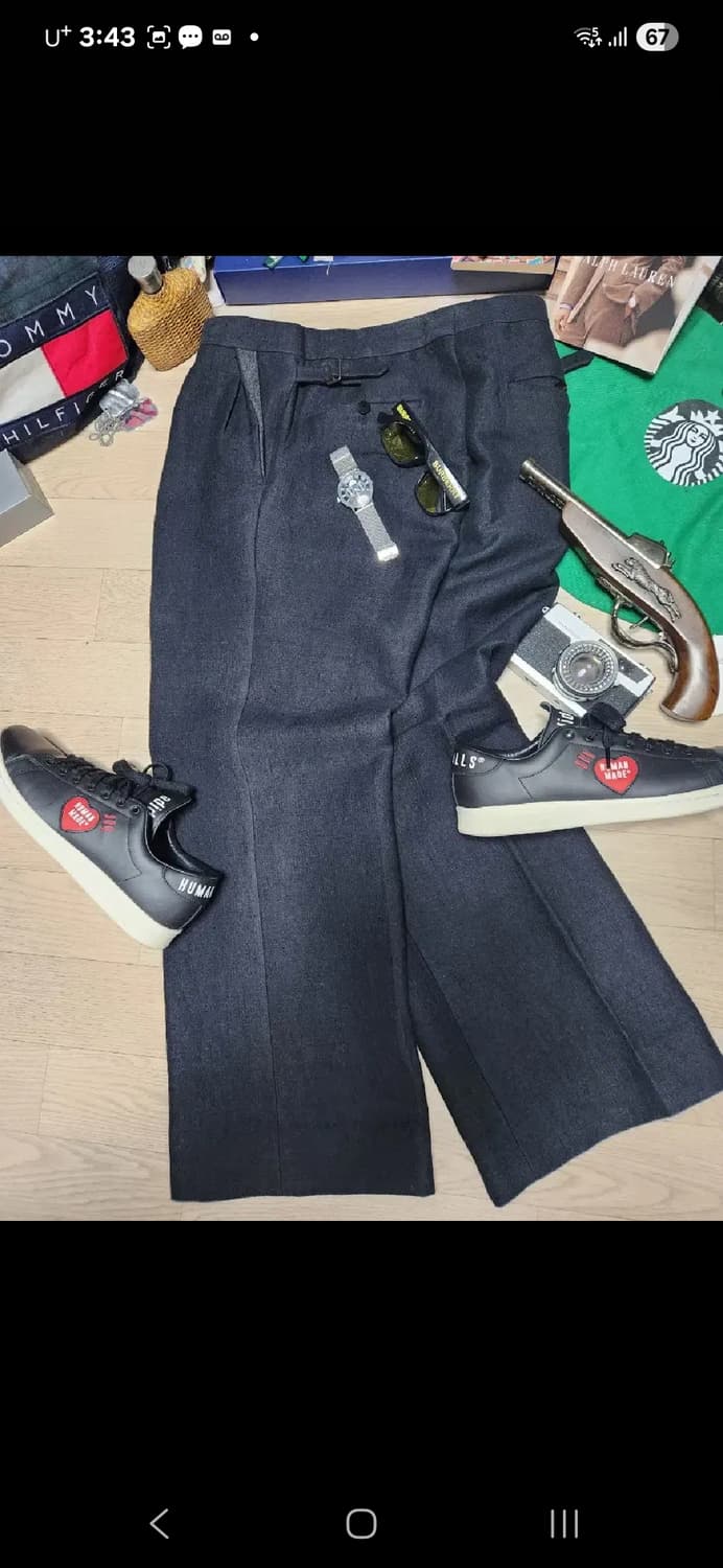 LANVIN  어드저스트 어저스트 구르카 와이드 팬츠 바지 슬랙스  투턱 상품이미지3