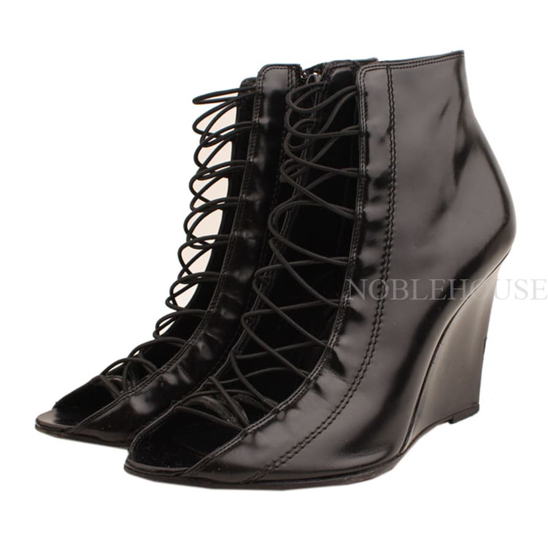 지방시 블랙 레이스업 웨지 부티슈즈 39 1/2 상품이미지1