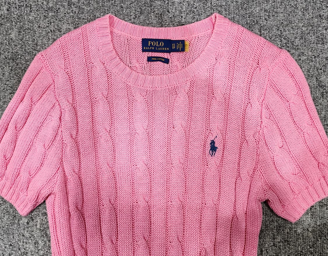 폴로 랄프로렌 꽈배기 케이블 니트 반팔 XS 상품이미지3