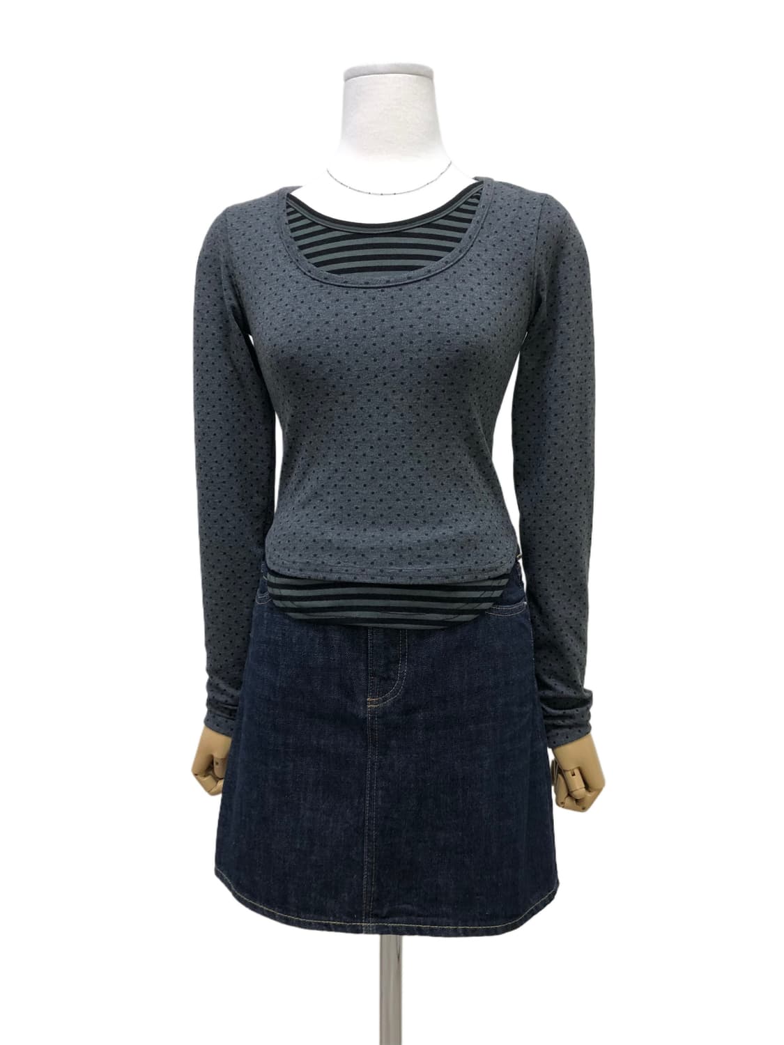 도트 레이어드 티셔츠 상품이미지4