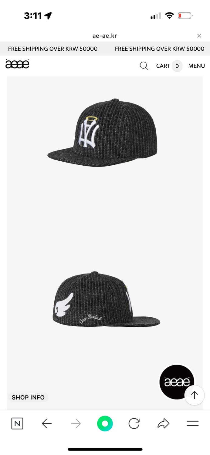 aeae/symbol stripe angel wing cap(black) 상품이미지2
