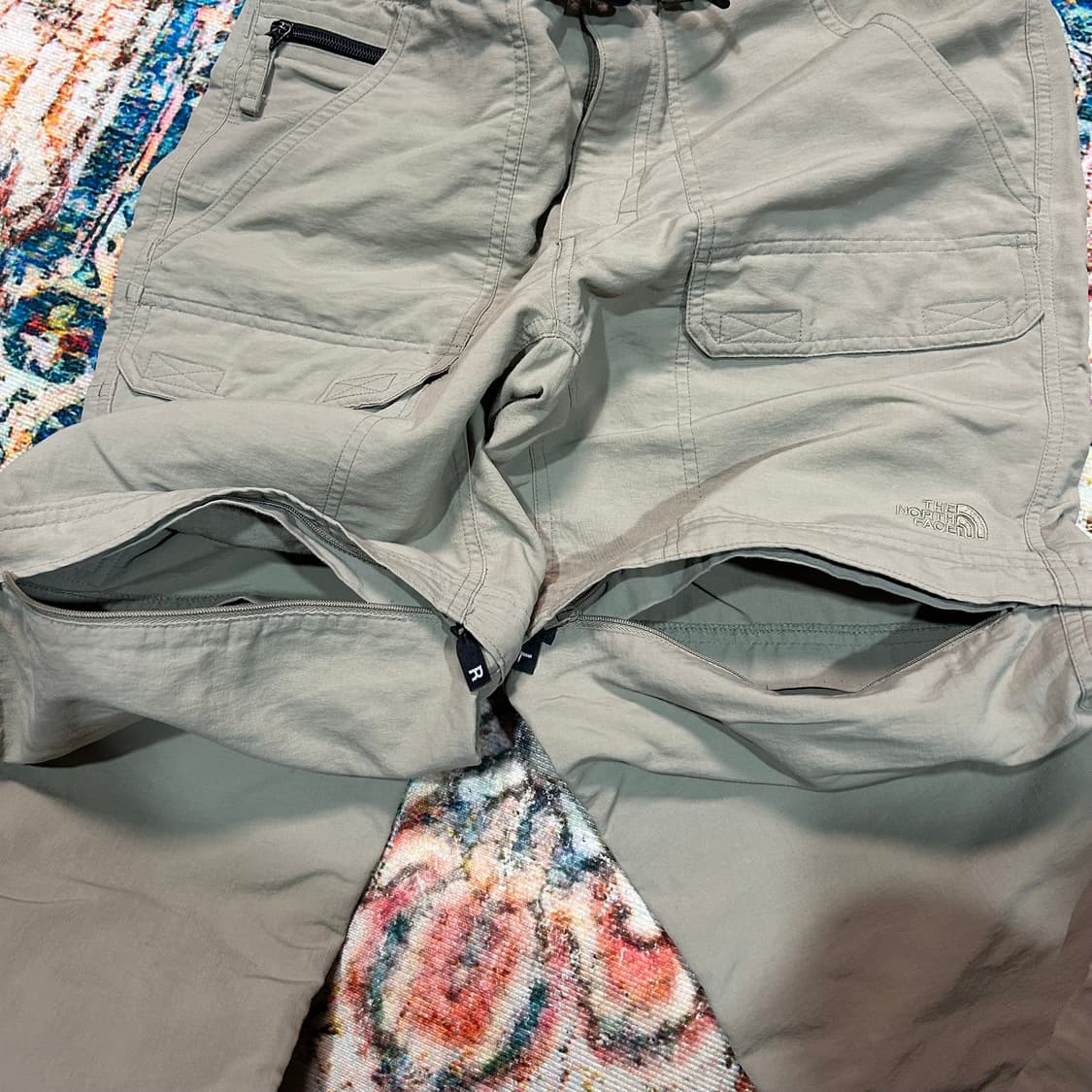 [S] 00s 노스페이스 벨티드 나일론 컨버터블 팬츠 카키 베이지  상품이미지8