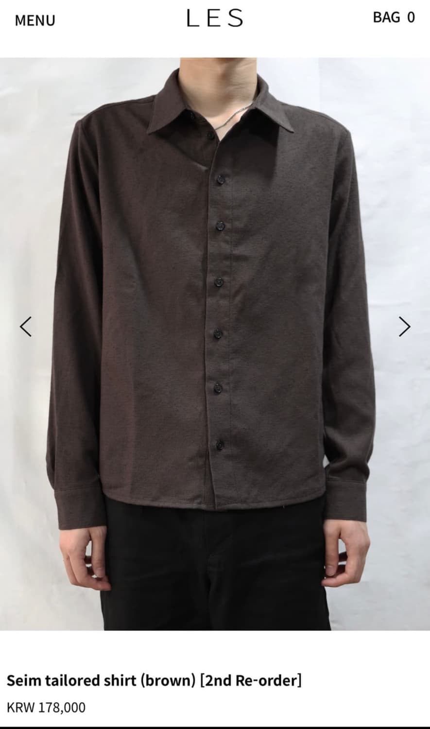 les 테일러드 셔츠 브라운 1사이즈 상품이미지1