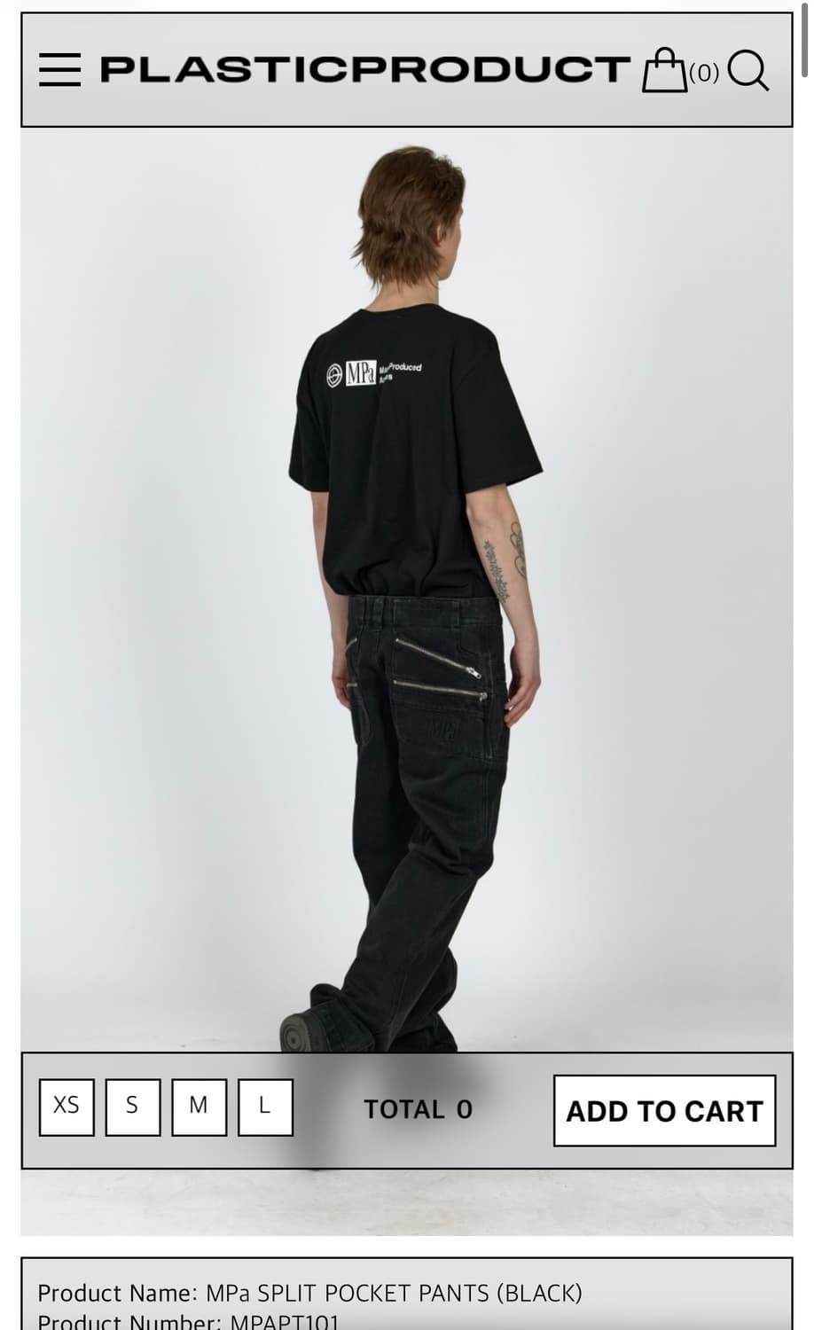 MPa SPLIT POCKET PANTS (BLACK) SIZE: S 상품이미지1
