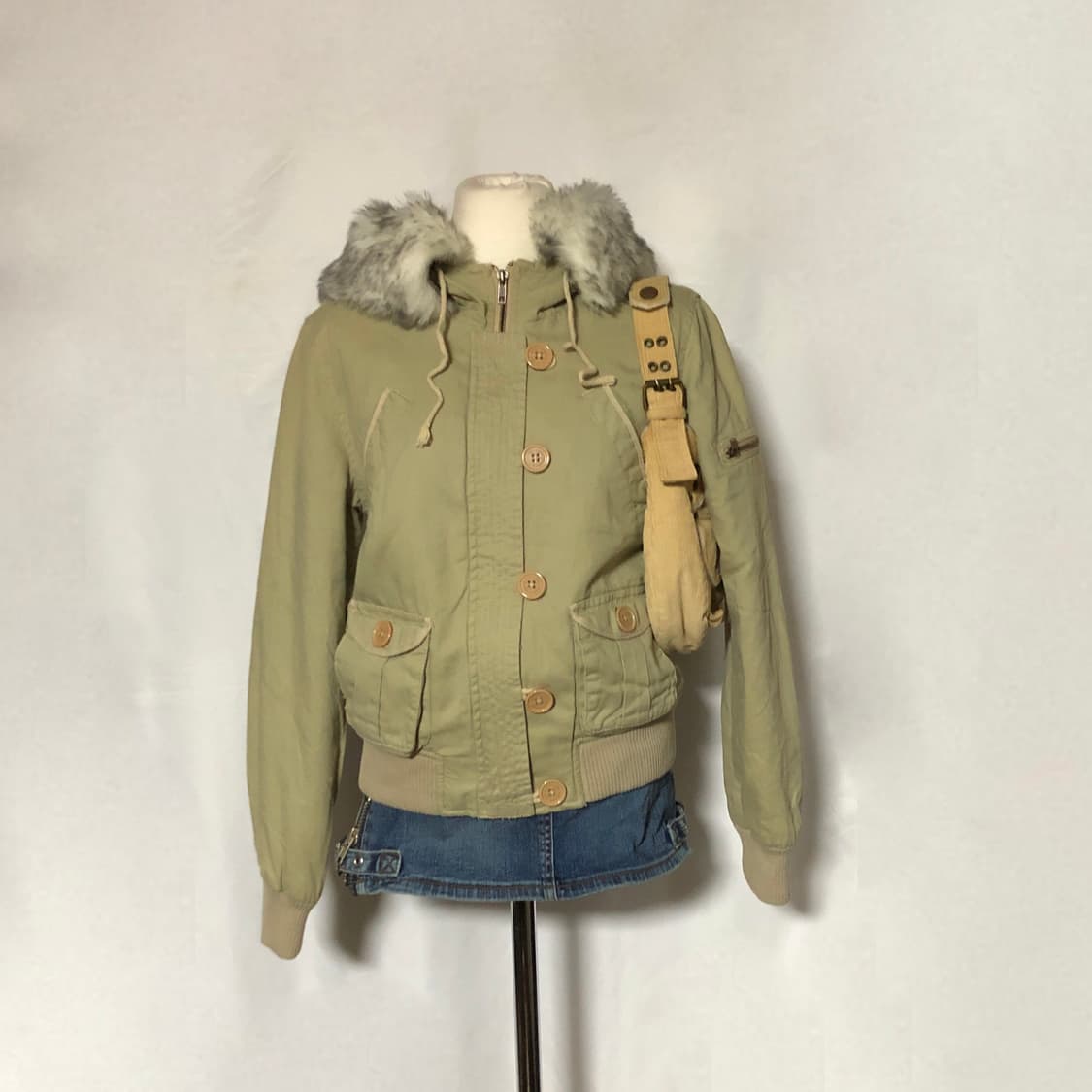 코듀로이 포켓 숄더백 베이지 상품이미지5