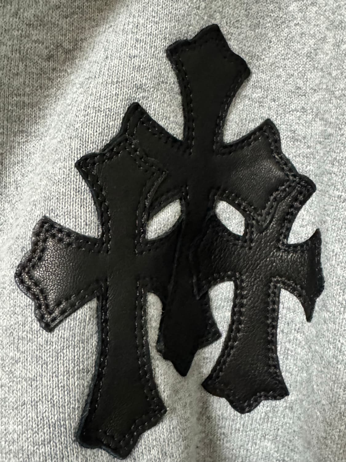 크롬하츠 레더패치 페이퍼 잼 하프집업 그레이 상품이미지1