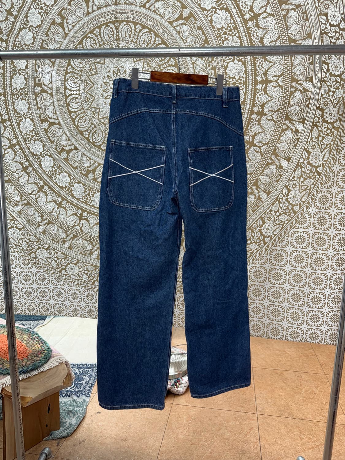 빈티지 디테일 핀턱 진청데님팬츠 상품이미지5