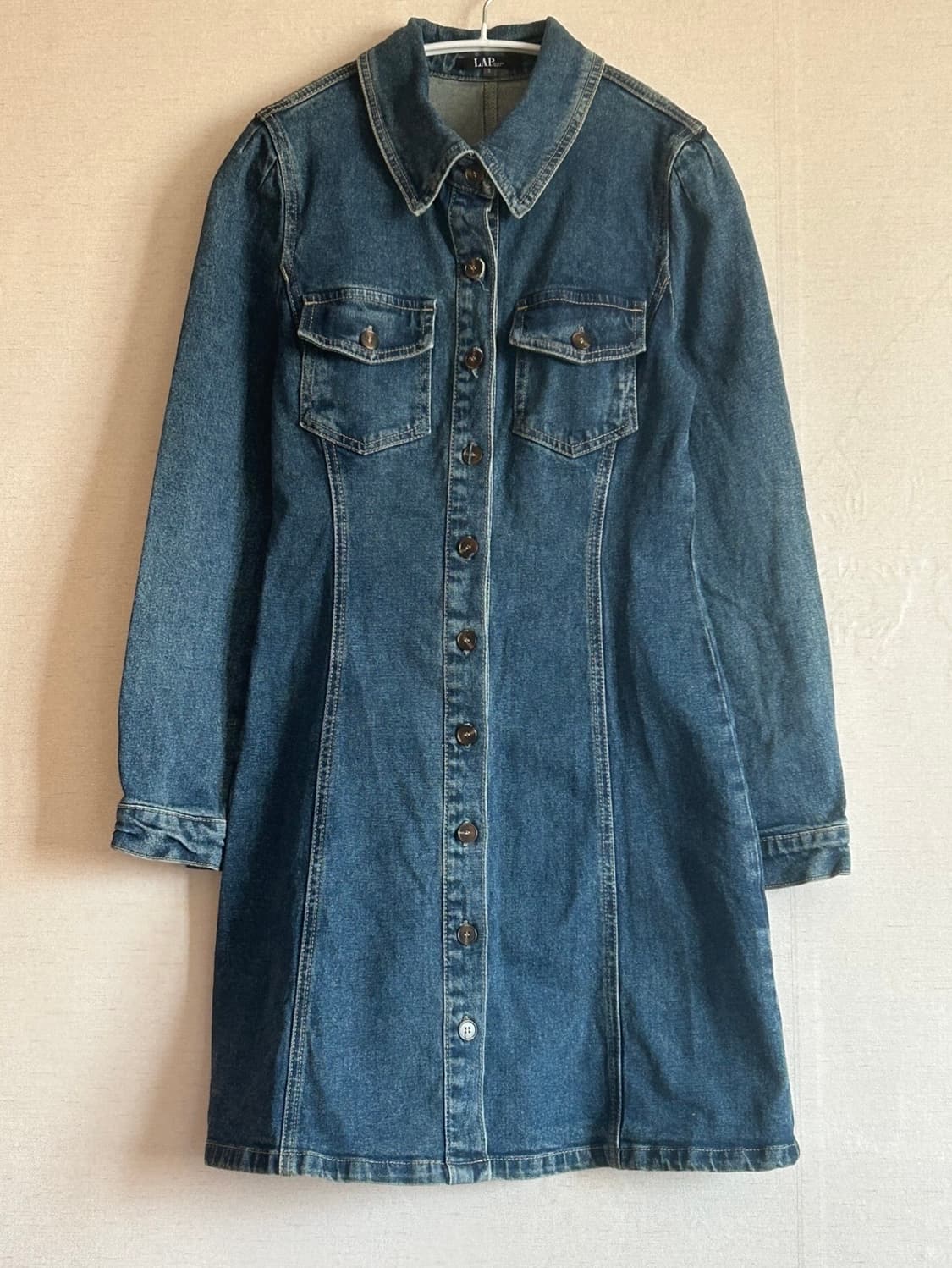 [s] 랩 슬림핏 데님 원피스 [이나은 착용] 상품이미지6