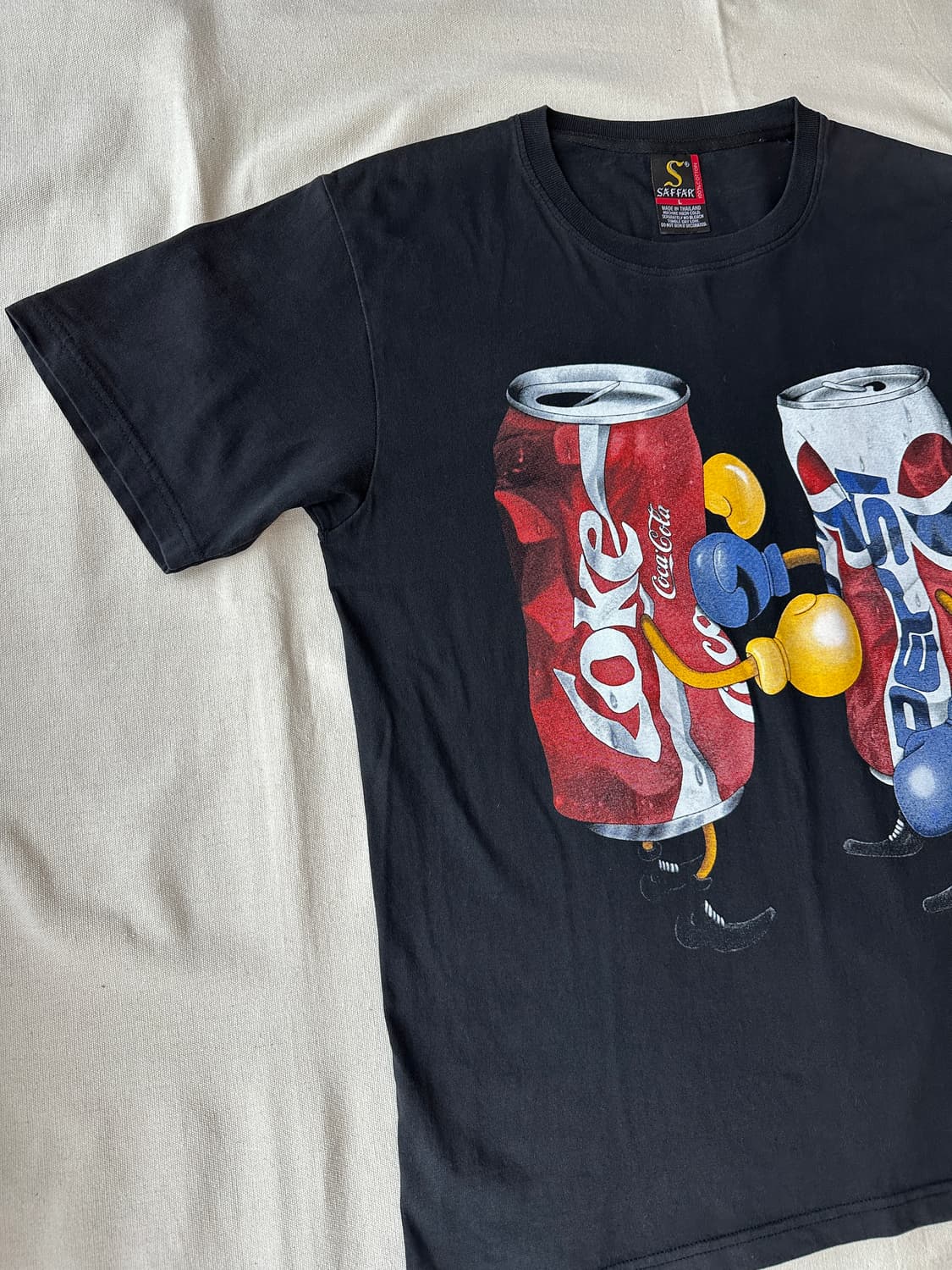 코카콜라 vs 펩시 복싱 그래픽 반팔 티셔츠 블랙 L 상품이미지5