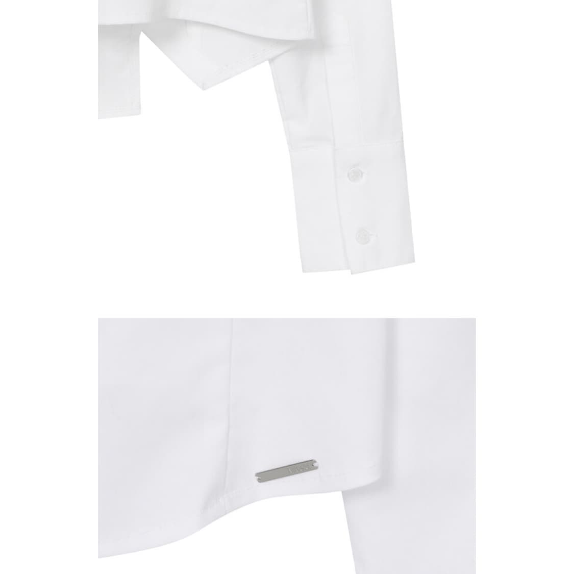 [2] 미세키서울 버튼 셔츠 화이트 블라우스 언발란스 상품이미지8