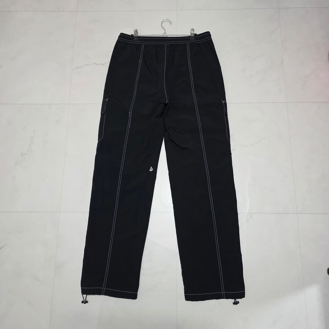 L) VOLCOM 볼컴 나일론 스티치 카고 스트링 팬츠 블랙 상품이미지4
