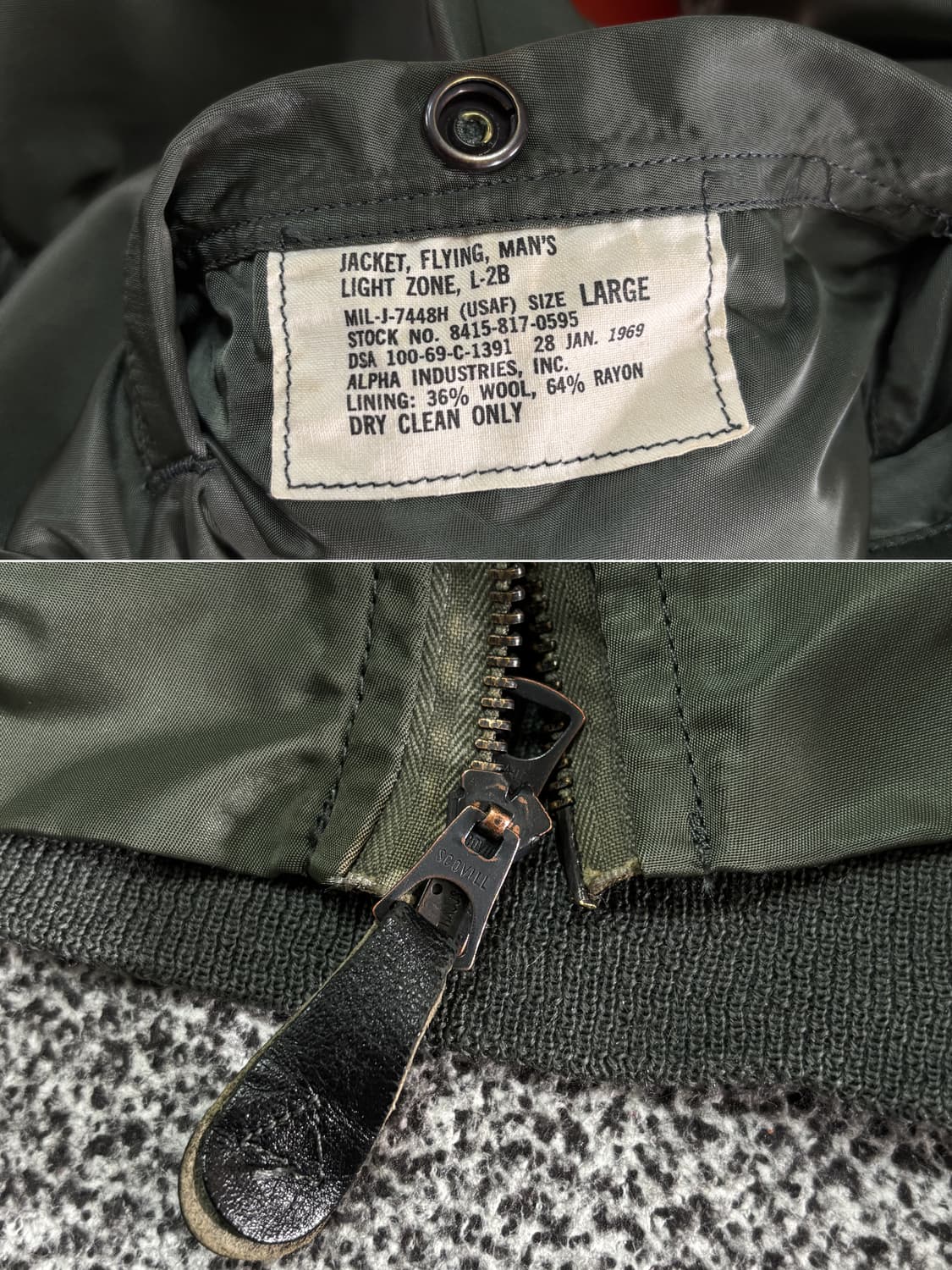 60s 오리지널 L-2B 플라이트 자켓 H타입 상품이미지4