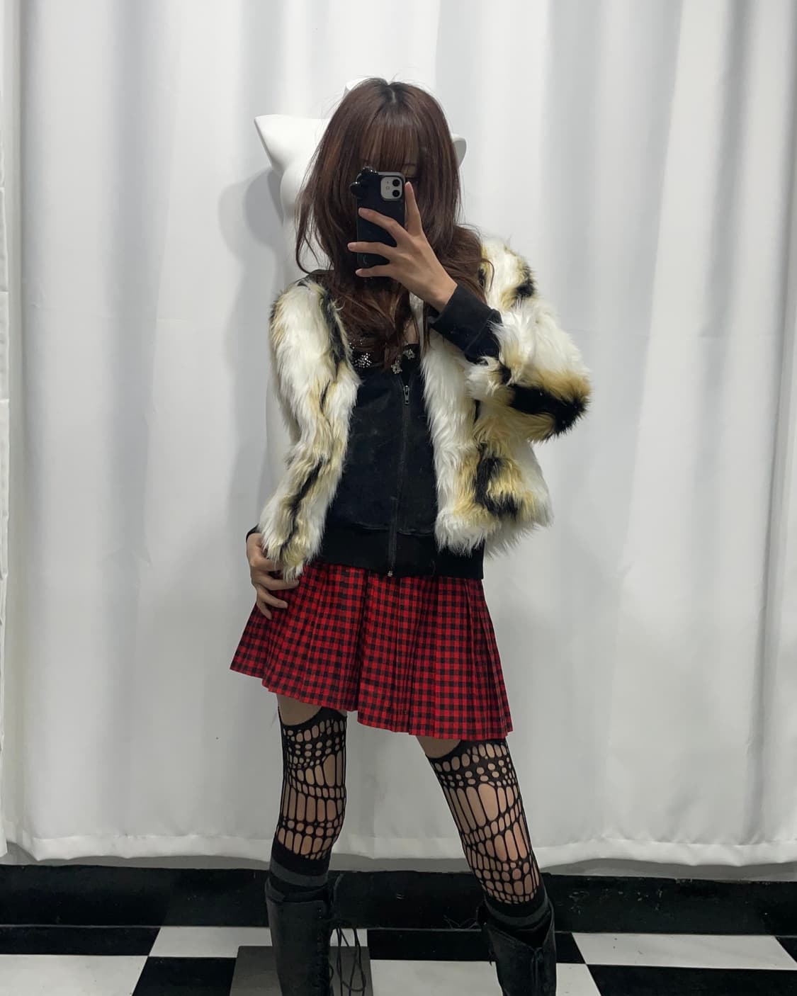 🎸화이트 스트라이프 퍼 자켓🎸 상품이미지1