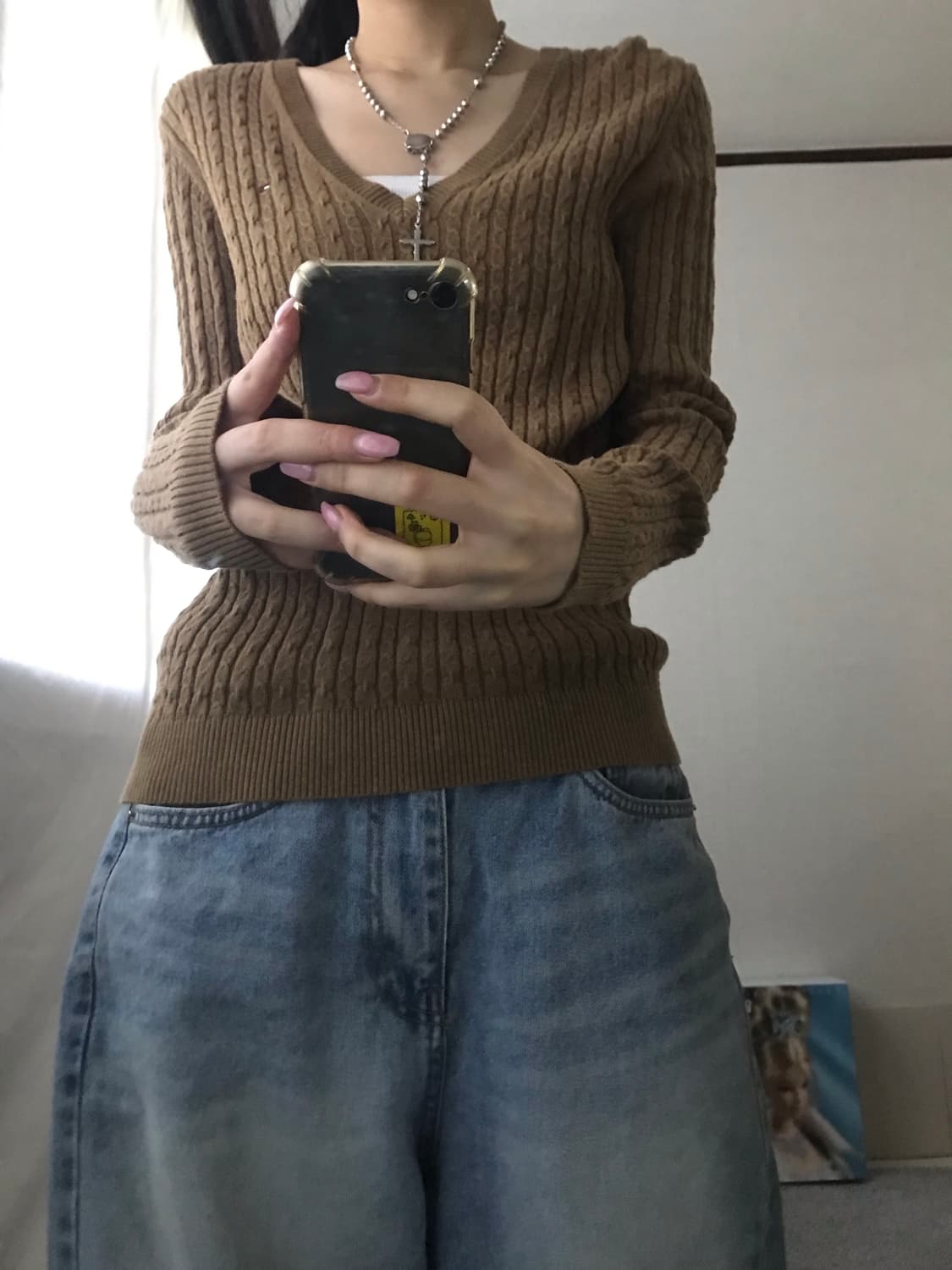 타미힐피거 베이지 브이넥 니트 상품이미지4