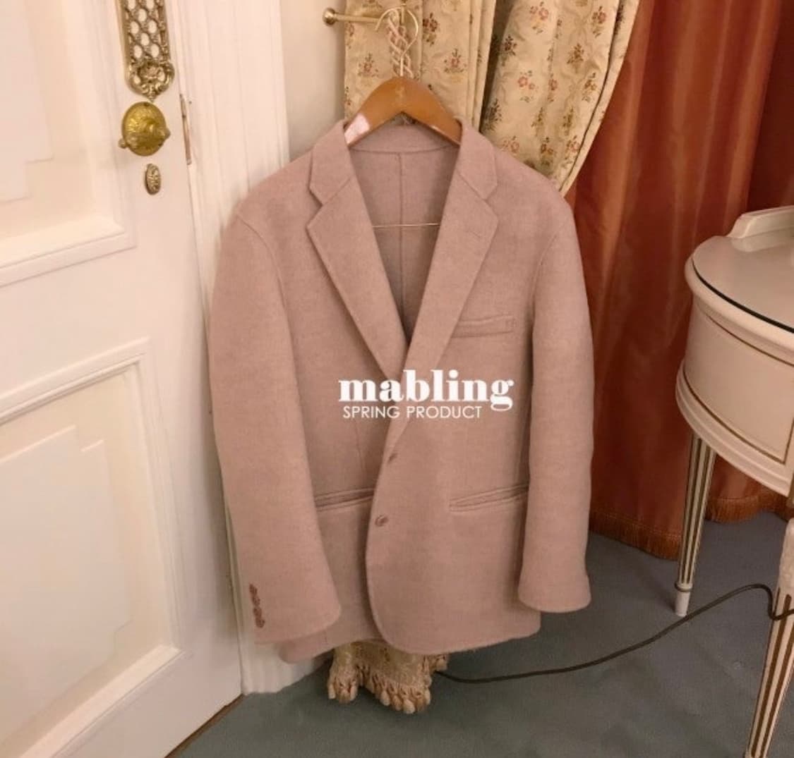 마블링 핸드메이드 핑크코트 상품이미지1