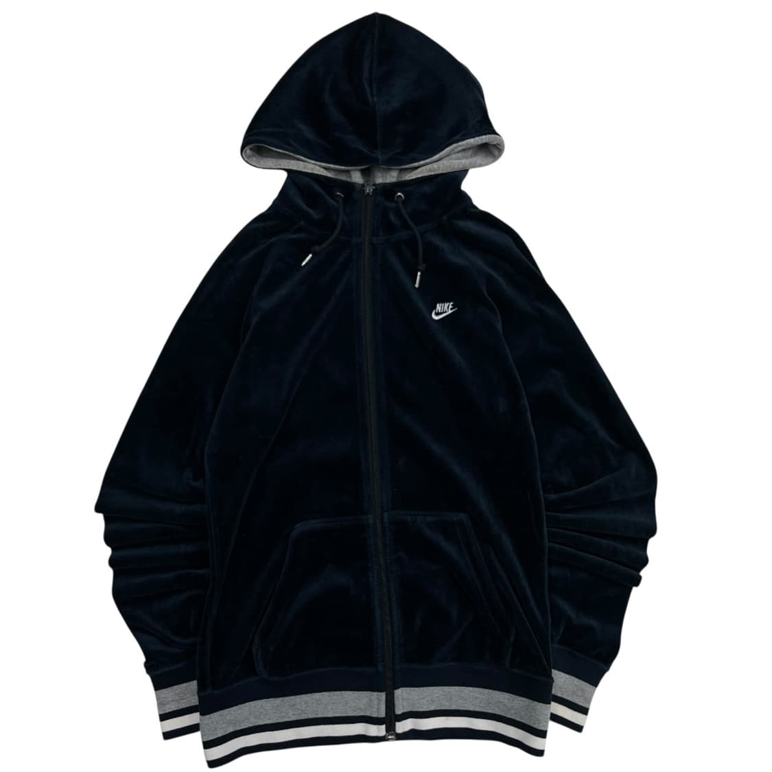 나이키 미니로고 네이비 벨벳 후드집업 L 상품이미지4