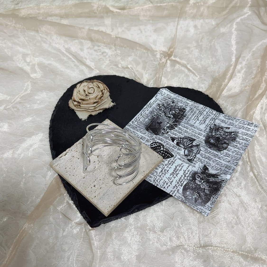 빈티지 날개느낌 오픈 팔찌 상품이미지2