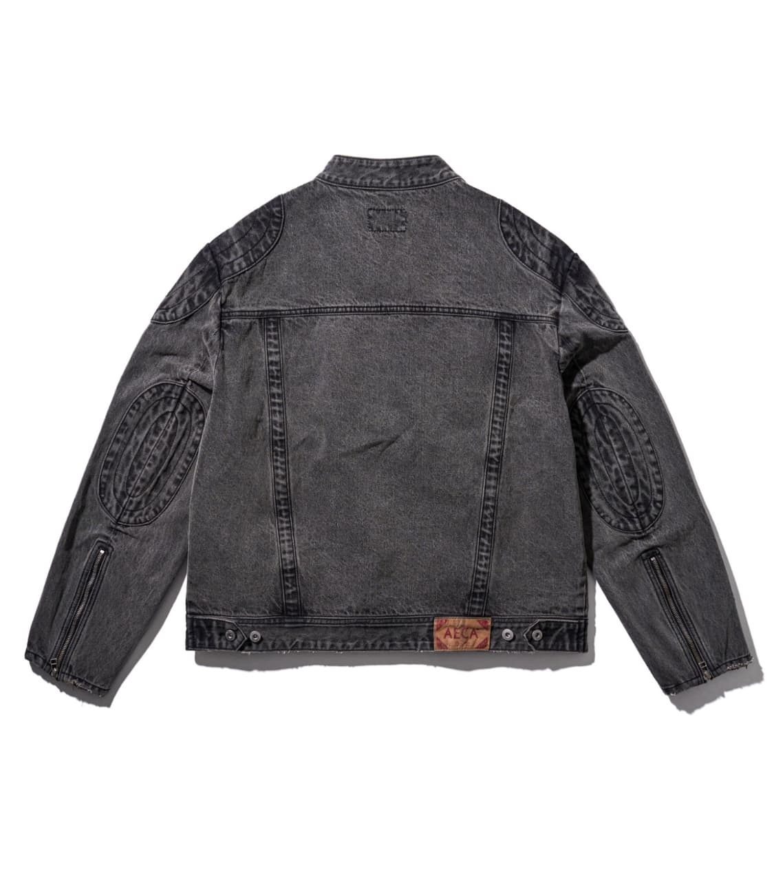 새상품(L)에이카화이트 데님 프린팅 바이커 자켓 그레이 상품이미지5