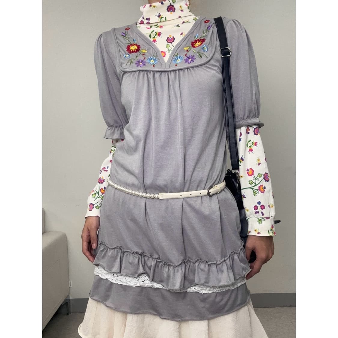 빈티지 롱슬리브 원피스 코디 세트 상품이미지1