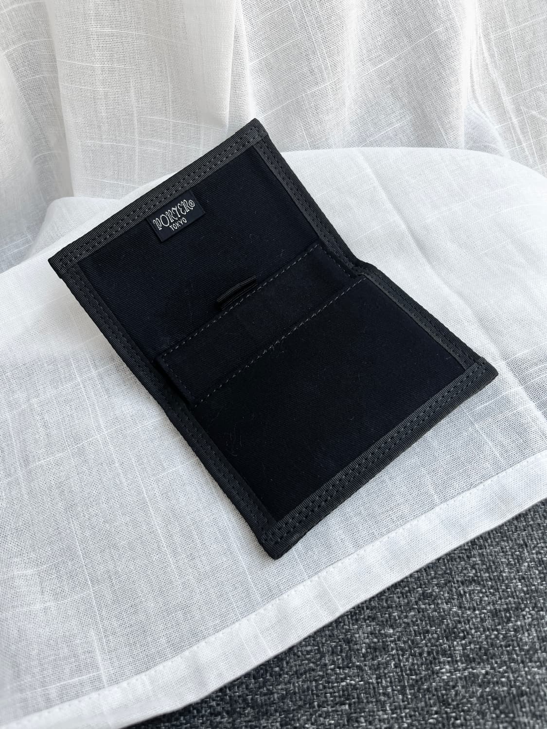 Porter 포터 스트라이프 지갑 블랙 상품이미지8
