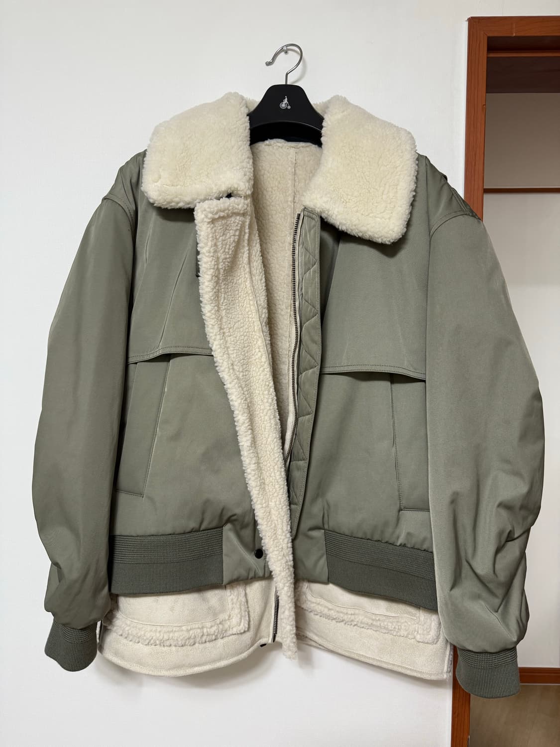 시스템 옴므 퍼블록 패딩 카키 100 상품이미지3